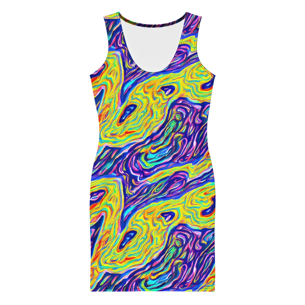 Kaleidoscope Current on Bodycon Dress — Front