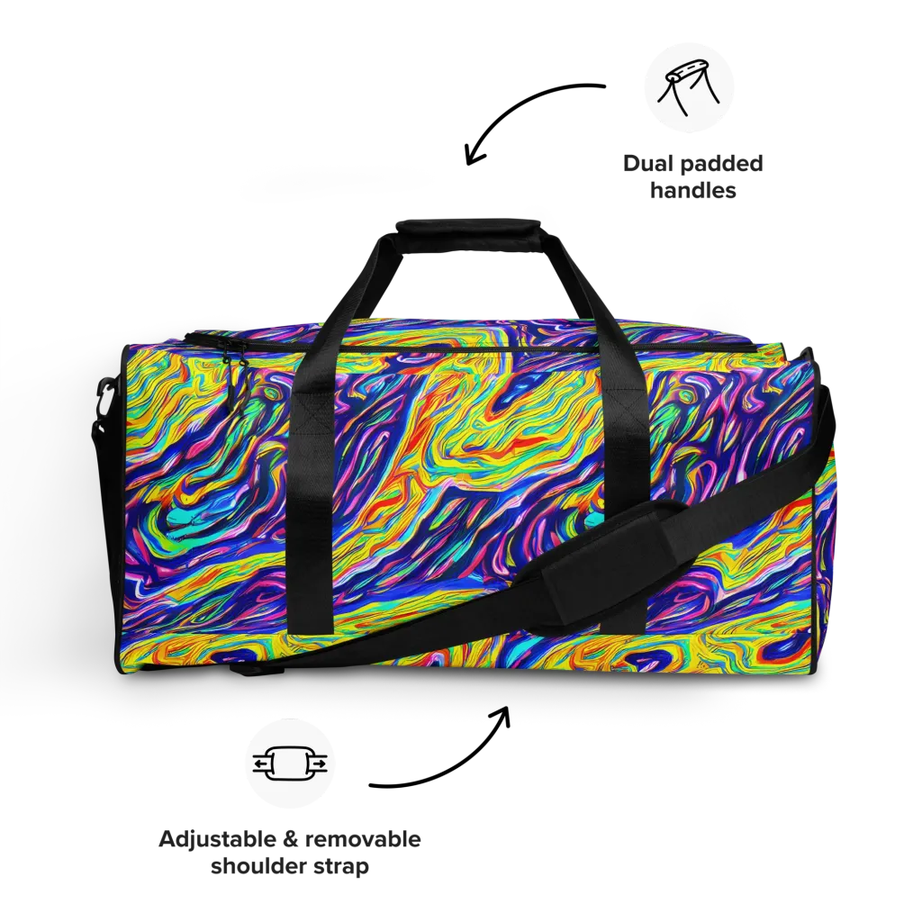 Kaleidoscope Current on Duffle Bag — Front