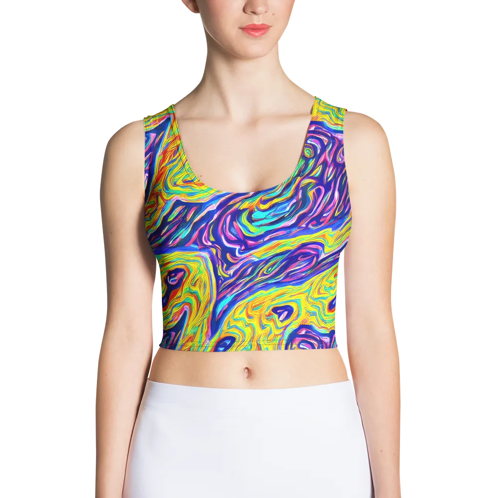 Kaleidoscope Current on Crop Top — Front