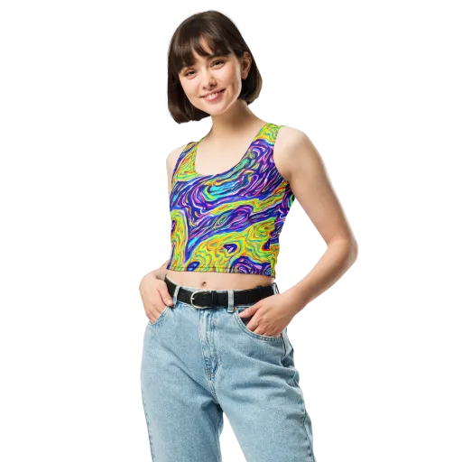 Kaleidoscope Current on a Crop Top