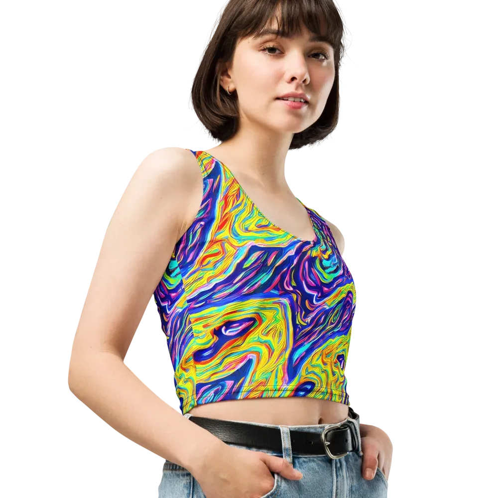Kaleidoscope Current on Crop Top — Right Front