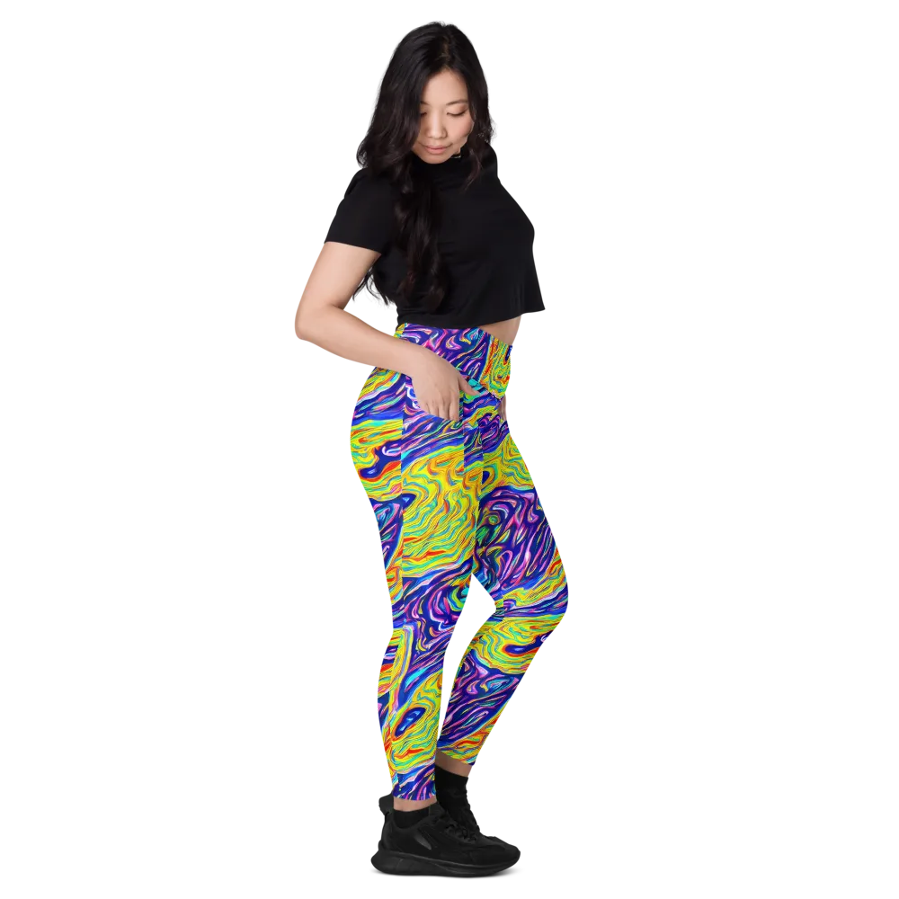 Kaleidoscope Current on Leggings with Pockets — Right