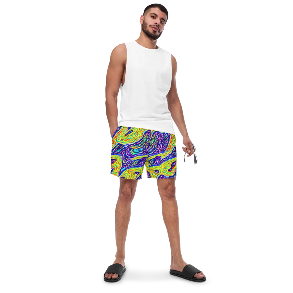 Kaleidoscope Current on Swim Trunks — Front