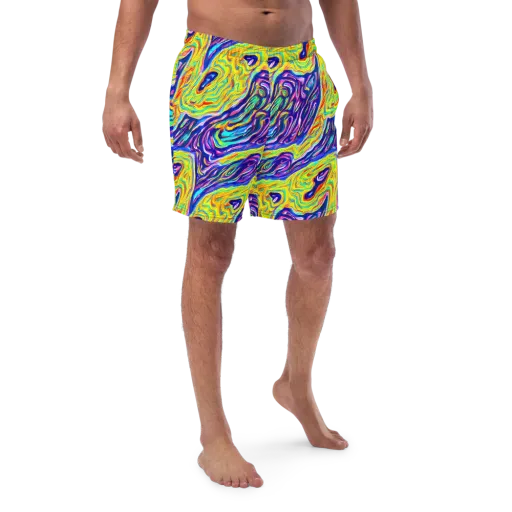 Kaleidoscope Current on a Swim Trunks