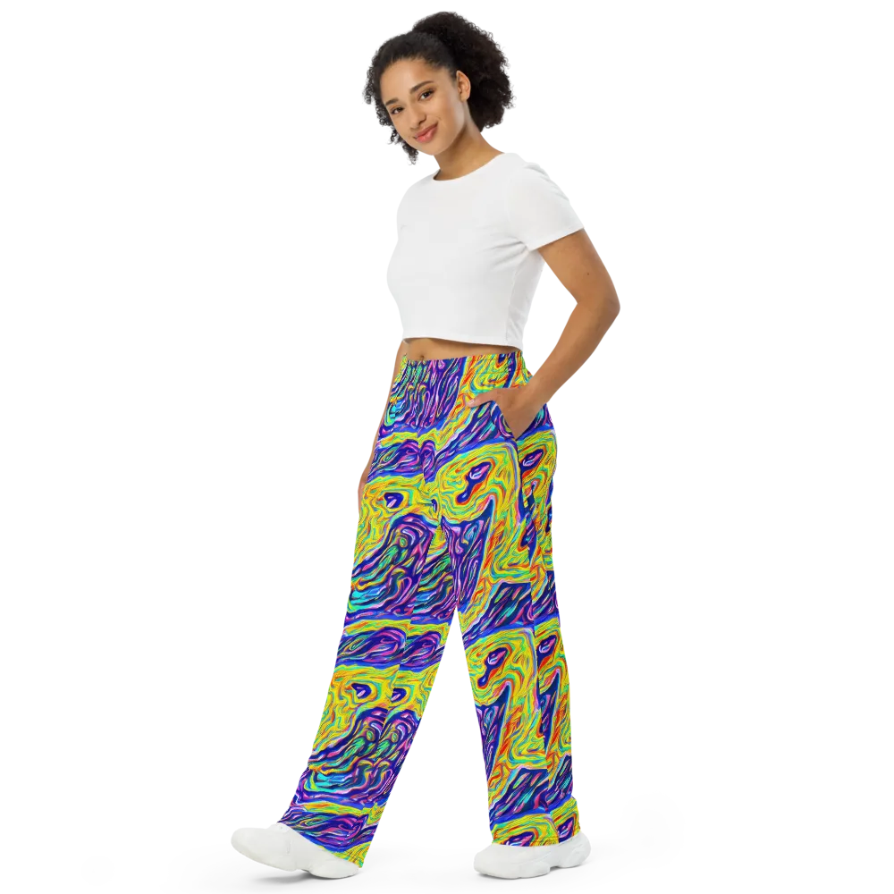 Kaleidoscope Current on Wide-Leg Pants — Left Front