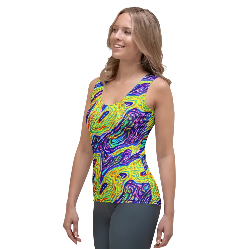 Kaleidoscope Current on Women's Tank Top — Left Front