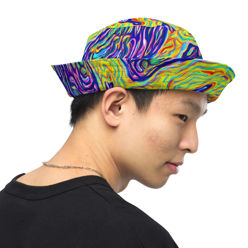 Kaleidoscope Current on Reversible Bucket Hat — Right Outside