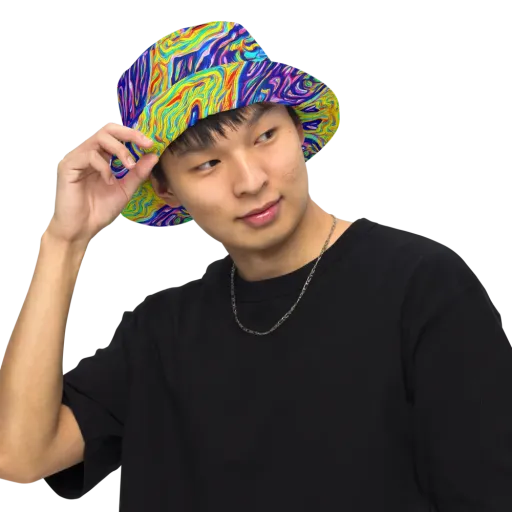 Kaleidoscope Current on a Reversible Bucket Hat