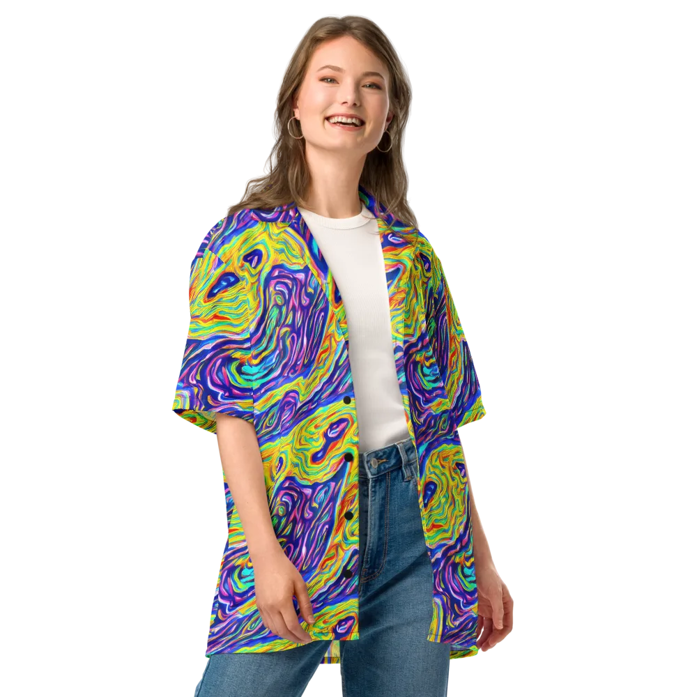 Kaleidoscope Current on Button Shirt — Front