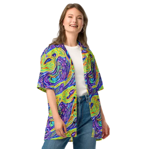 Kaleidoscope Current on a Button Shirt