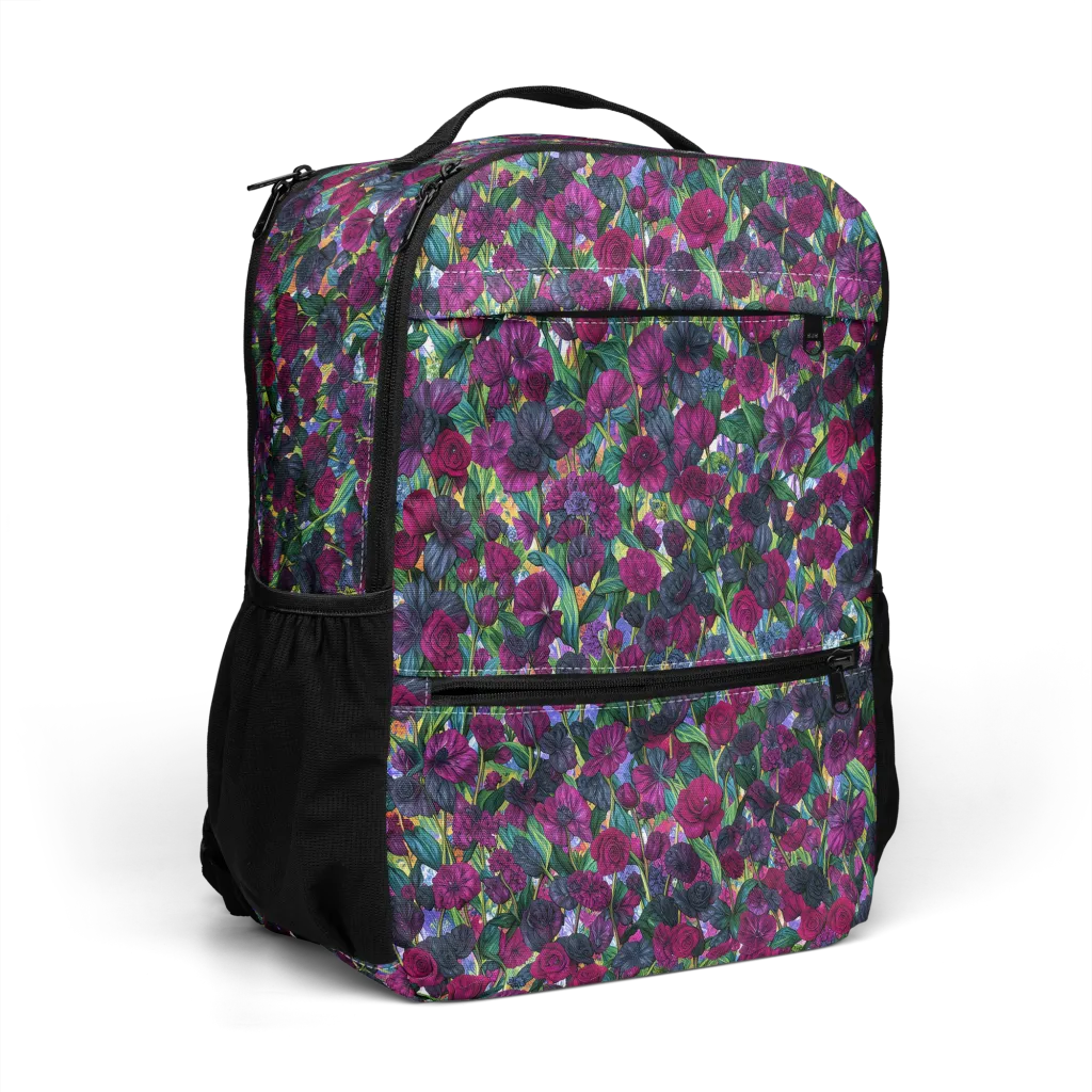 Midnight Floralia on Utility Backpack — Right Front