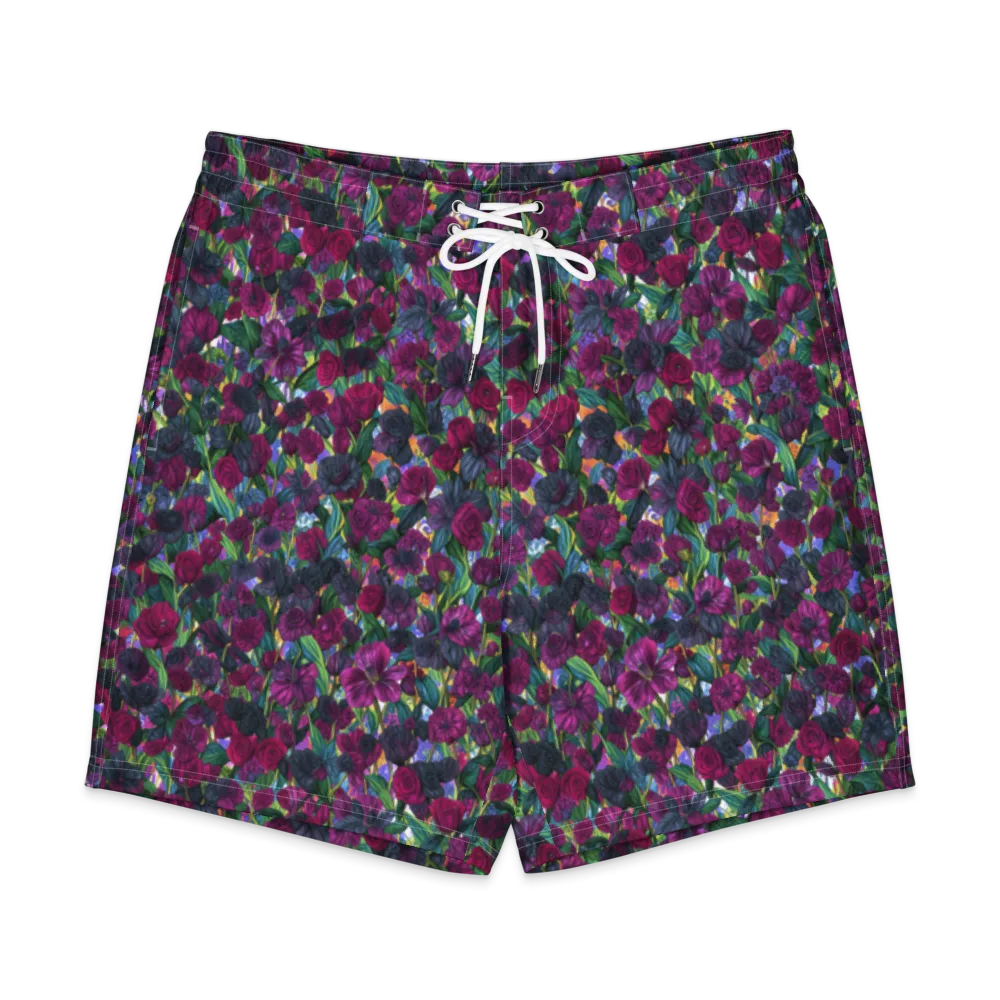 Midnight Floralia on Men's Board Shorts — Front