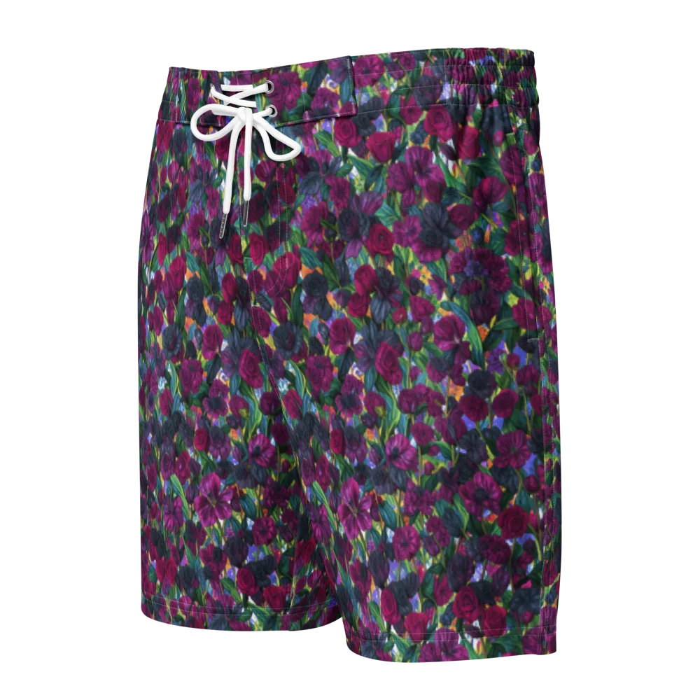 Midnight Floralia on Men's Board Shorts — Front