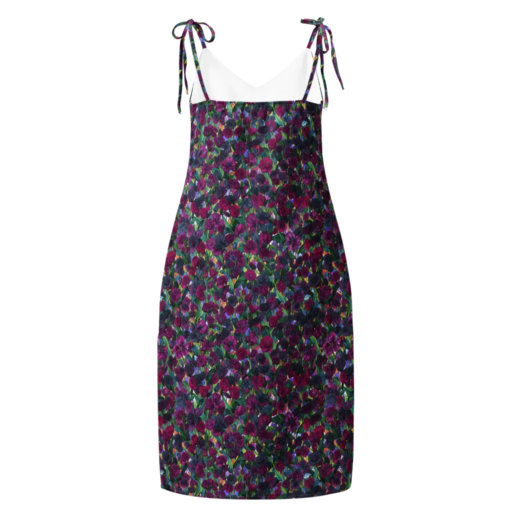 Midnight Floralia on Slip Dress — Back
