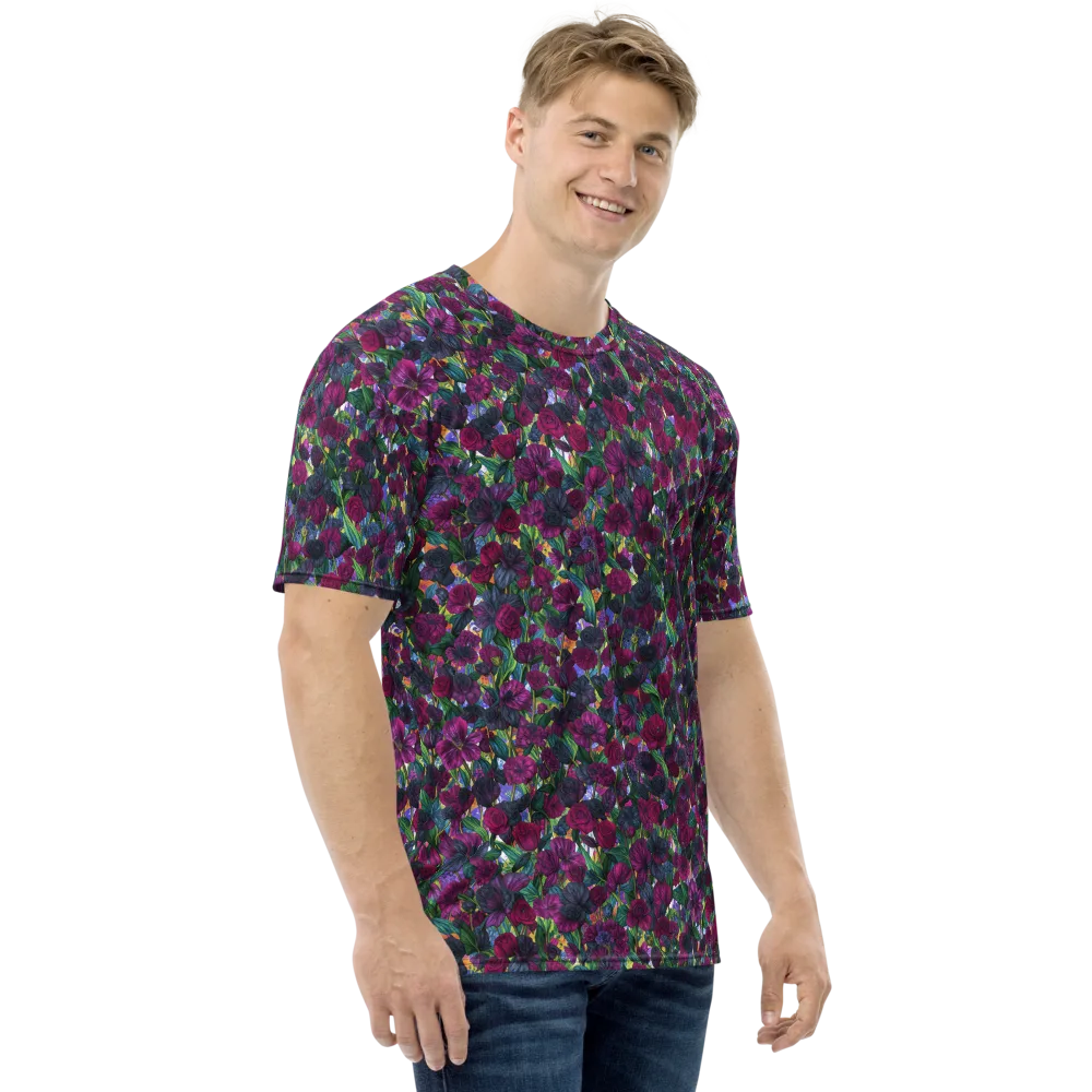 Midnight Floralia on Men's Crew Neck T-Shirt — Right