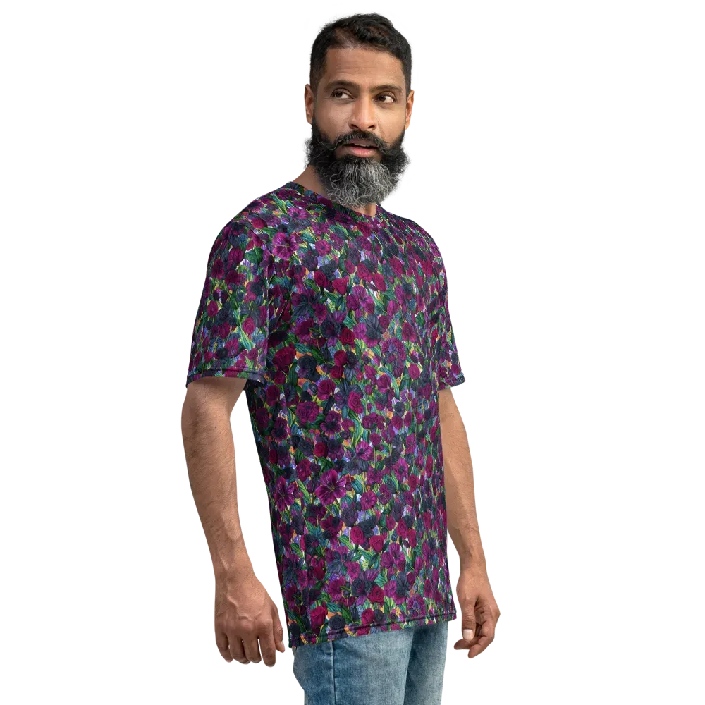Midnight Floralia on Men's Crew Neck T-Shirt — Right