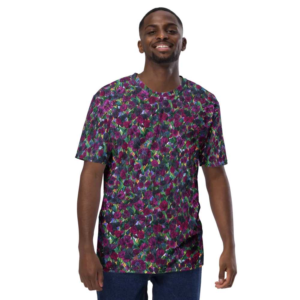 Midnight Floralia on Men's Crew Neck T-Shirt — Front