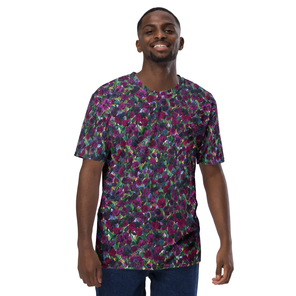 Midnight Floralia on Men's Crew Neck T-Shirt — Front