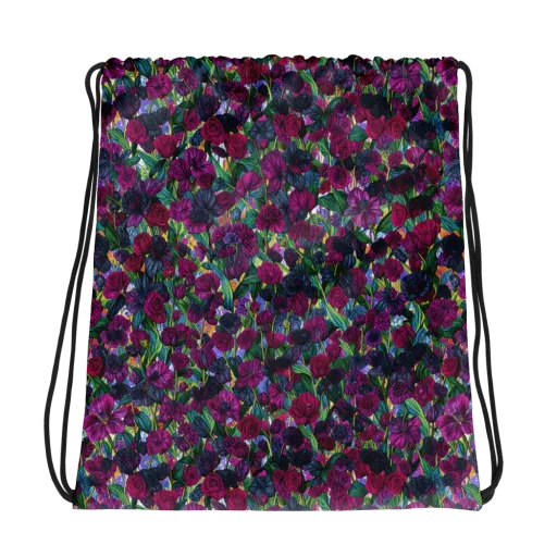 Midnight Floralia on a Drawstring Bag