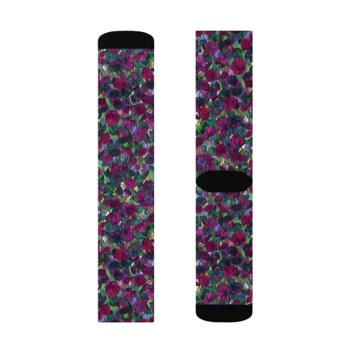 Midnight Floralia on a Socks