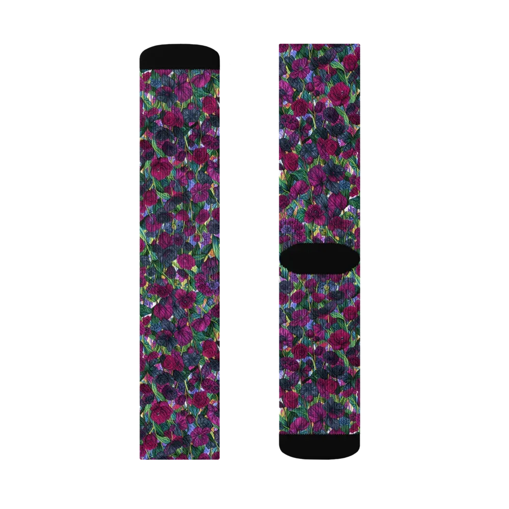 Midnight Floralia on Socks — Right Sock