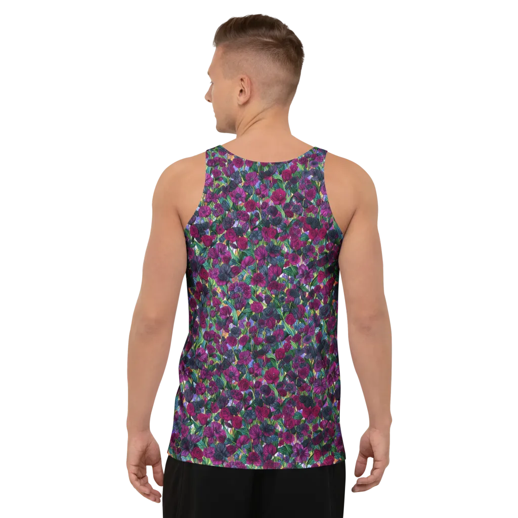 Midnight Floralia on Men's Tank Top — Back
