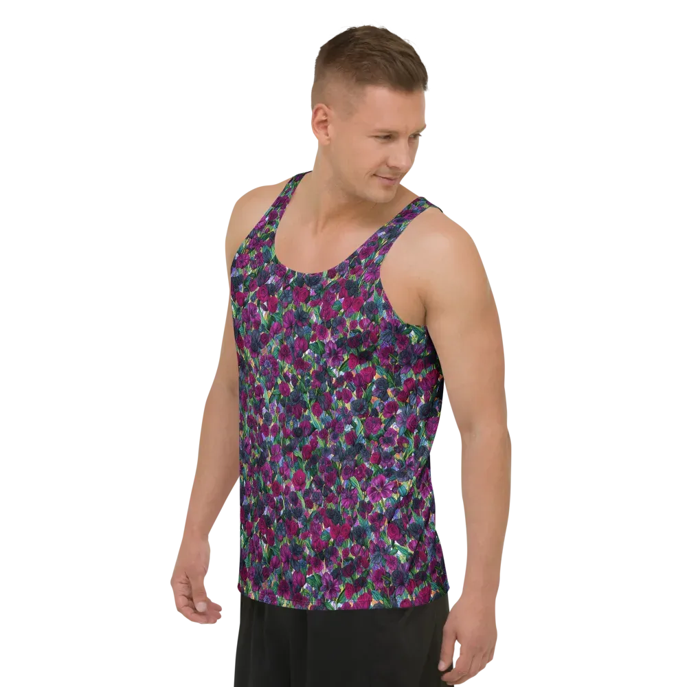 Midnight Floralia on Men's Tank Top — Left Front