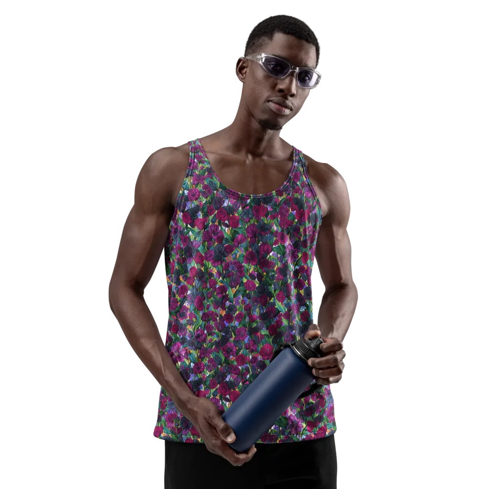 Midnight Floralia on Men's Tank Top — Front