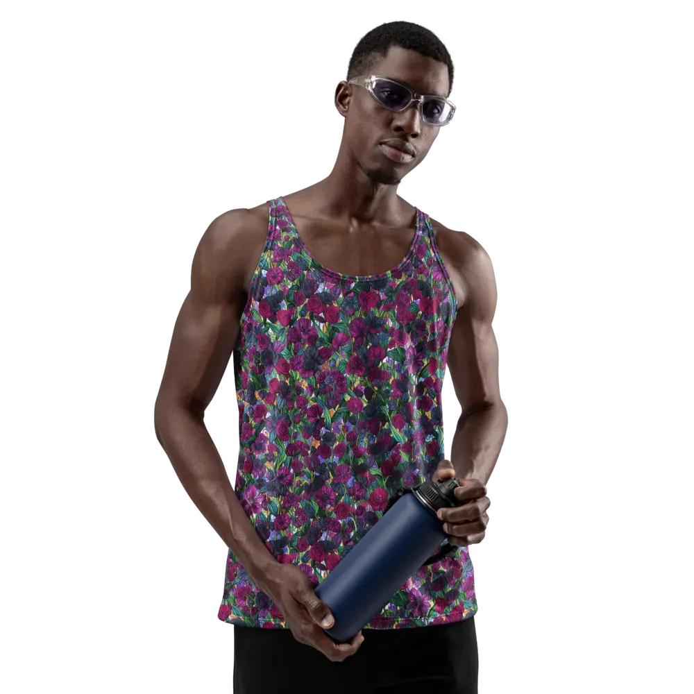 Midnight Floralia on Men's Tank Top — Front