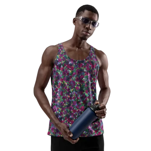 Midnight Floralia on a Men's Tank Top