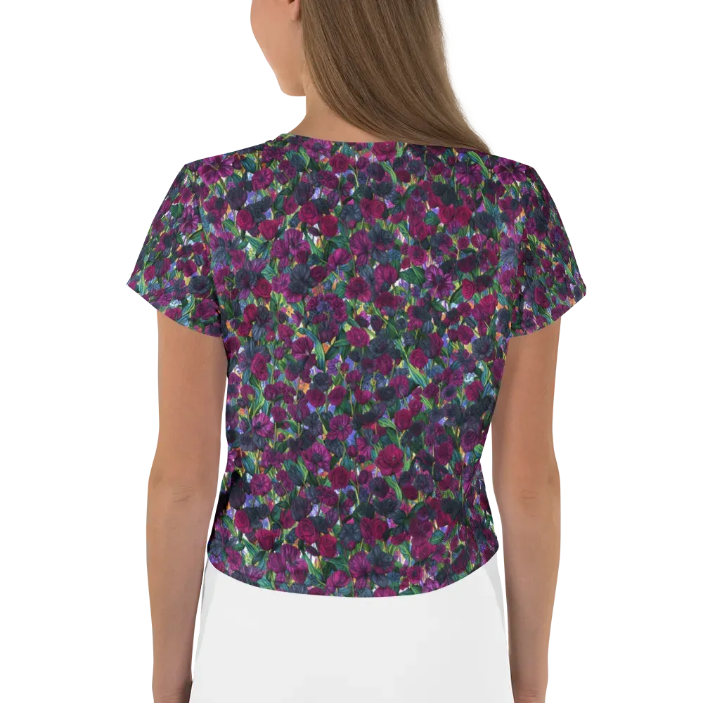 Midnight Floralia on Crop Tee — Back