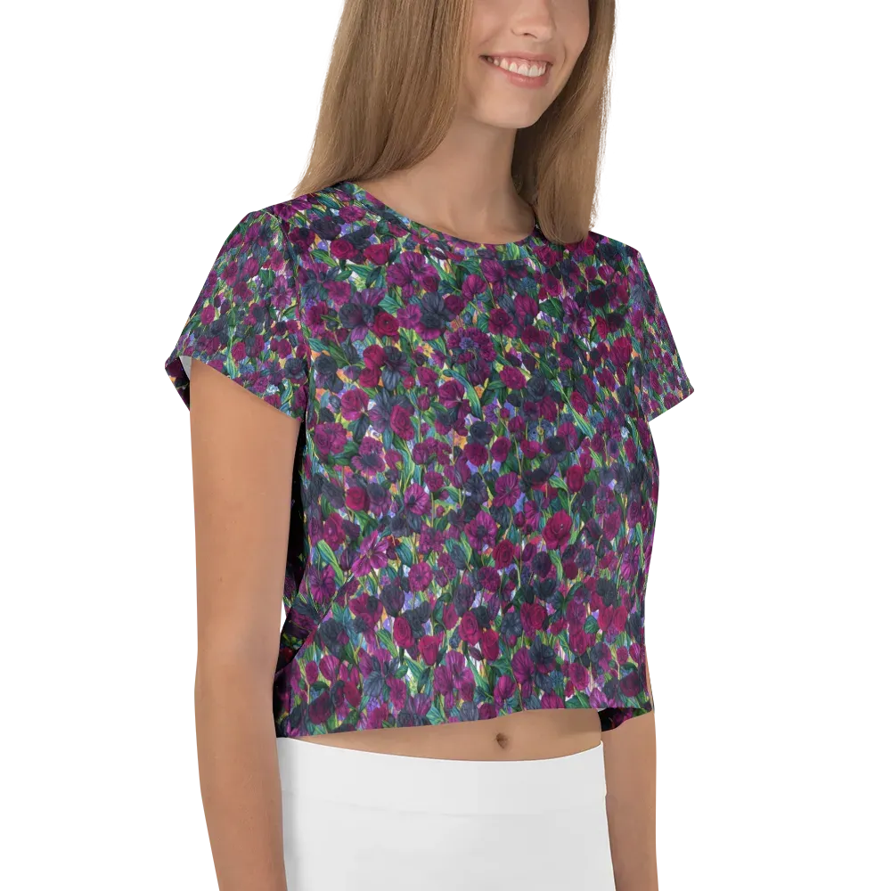 Midnight Floralia on Crop Tee — Right