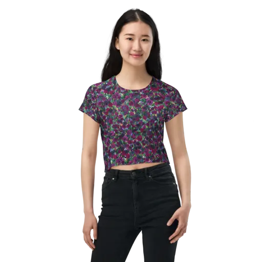 Midnight Floralia on a Crop Tee