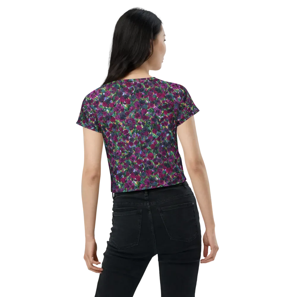 Midnight Floralia on Crop Tee — Back