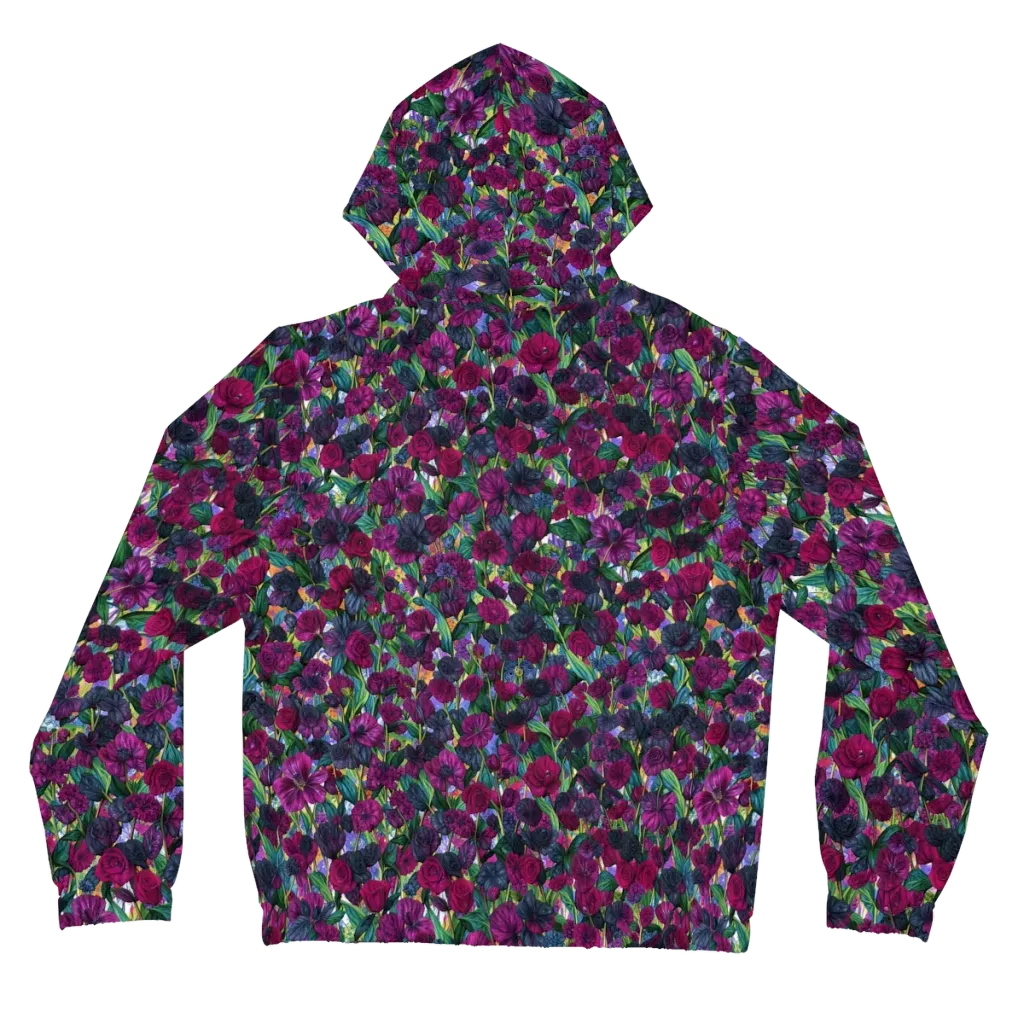 Midnight Floralia on Women's Full-Zip Hoodie — Back