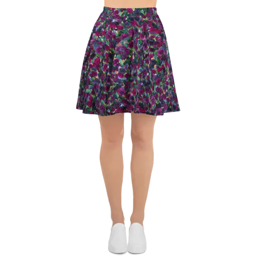 Midnight Floralia on a Skater Skirt