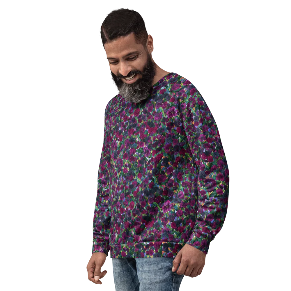 Midnight Floralia on Sweatshirt — Left Front