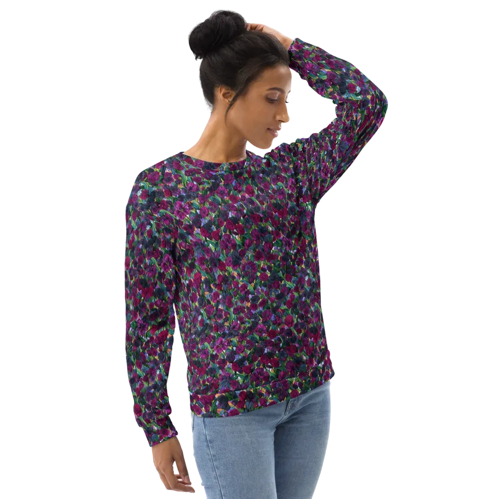 Midnight Floralia on Sweatshirt — Right Front