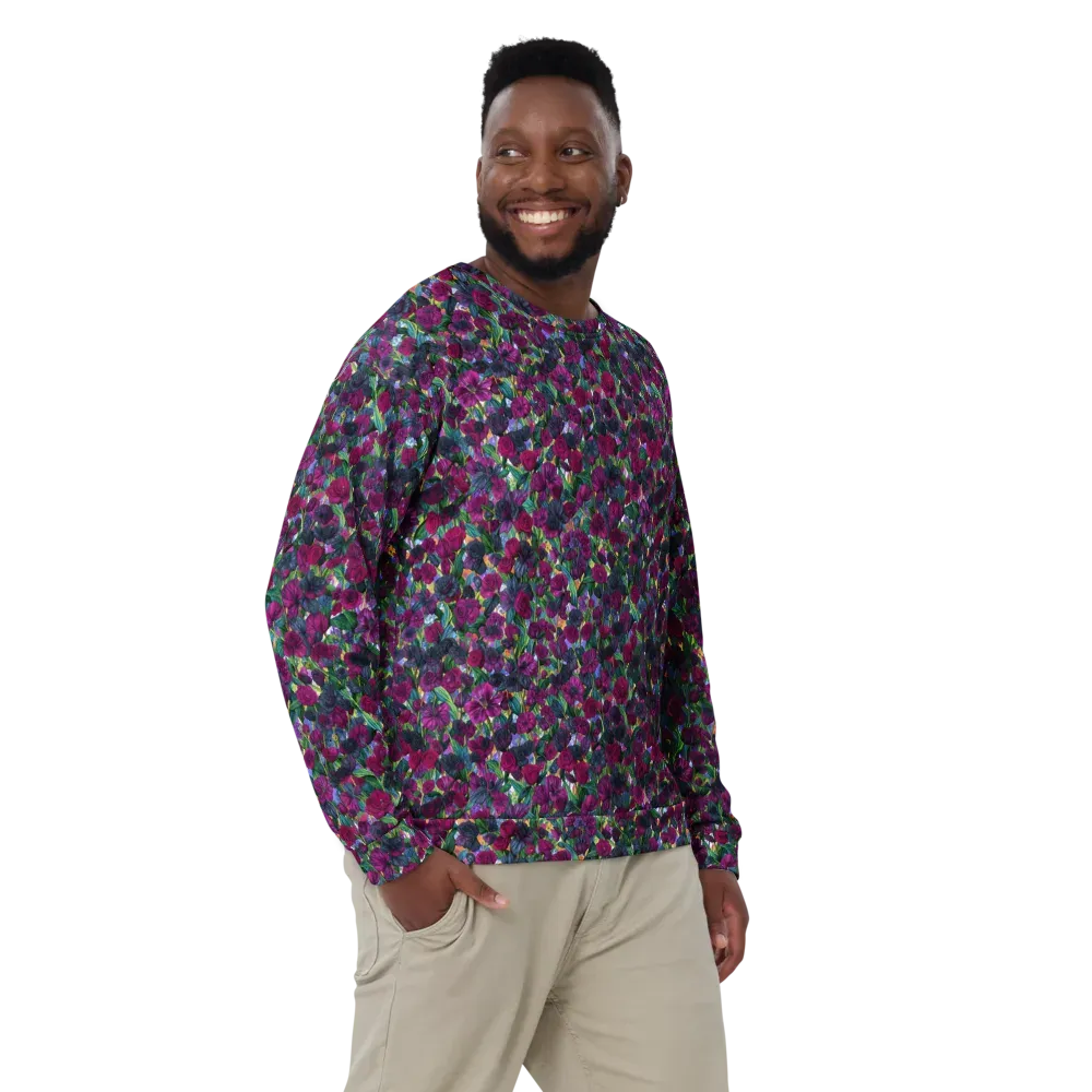 Midnight Floralia on Sweatshirt — Front