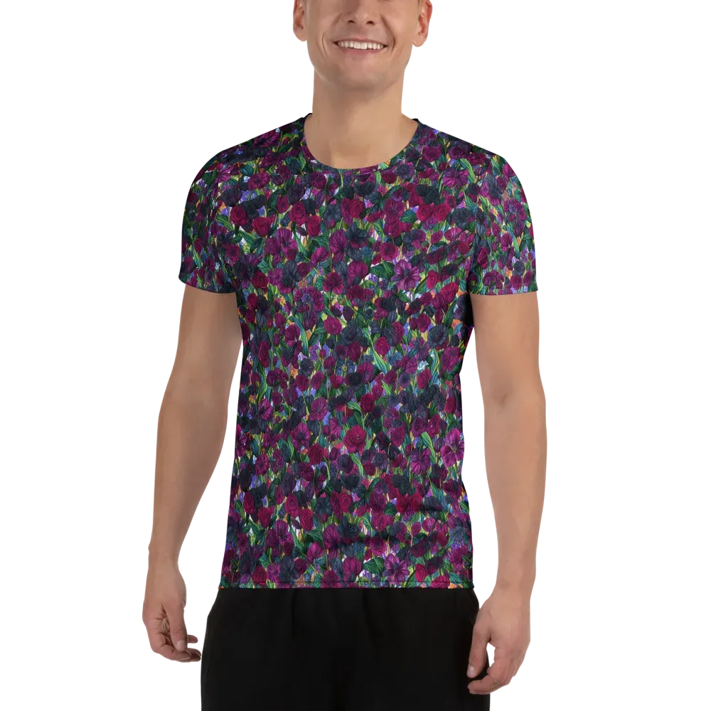 Midnight Floralia on Men's Athletic T-Shirt — Front