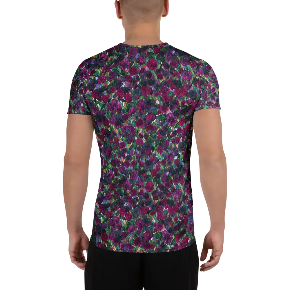 Midnight Floralia on Men's Athletic T-Shirt — Back