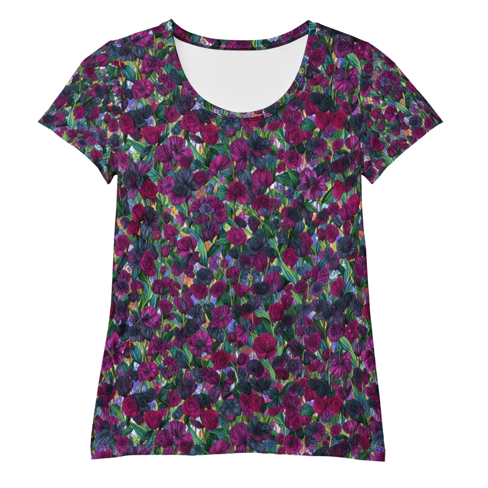 Midnight Floralia on Women's Athletic T-Shirt — Front