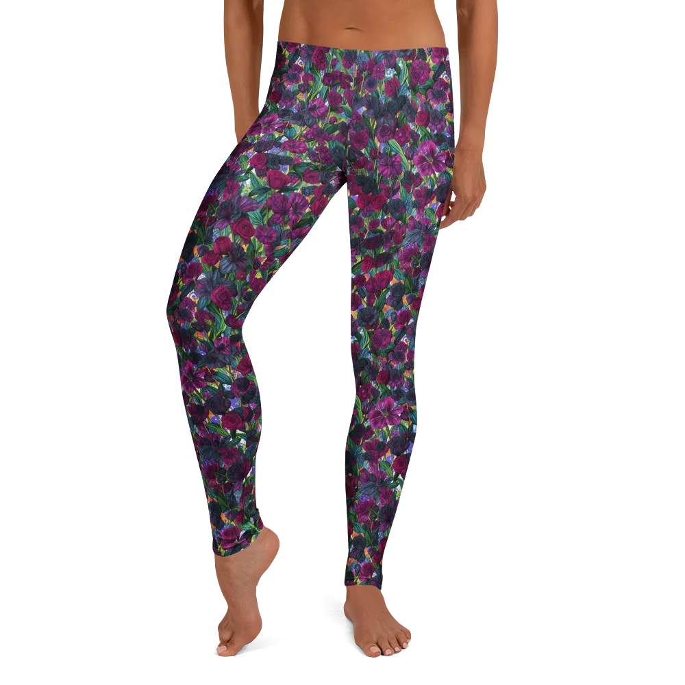 Midnight Floralia on Leggings — Front