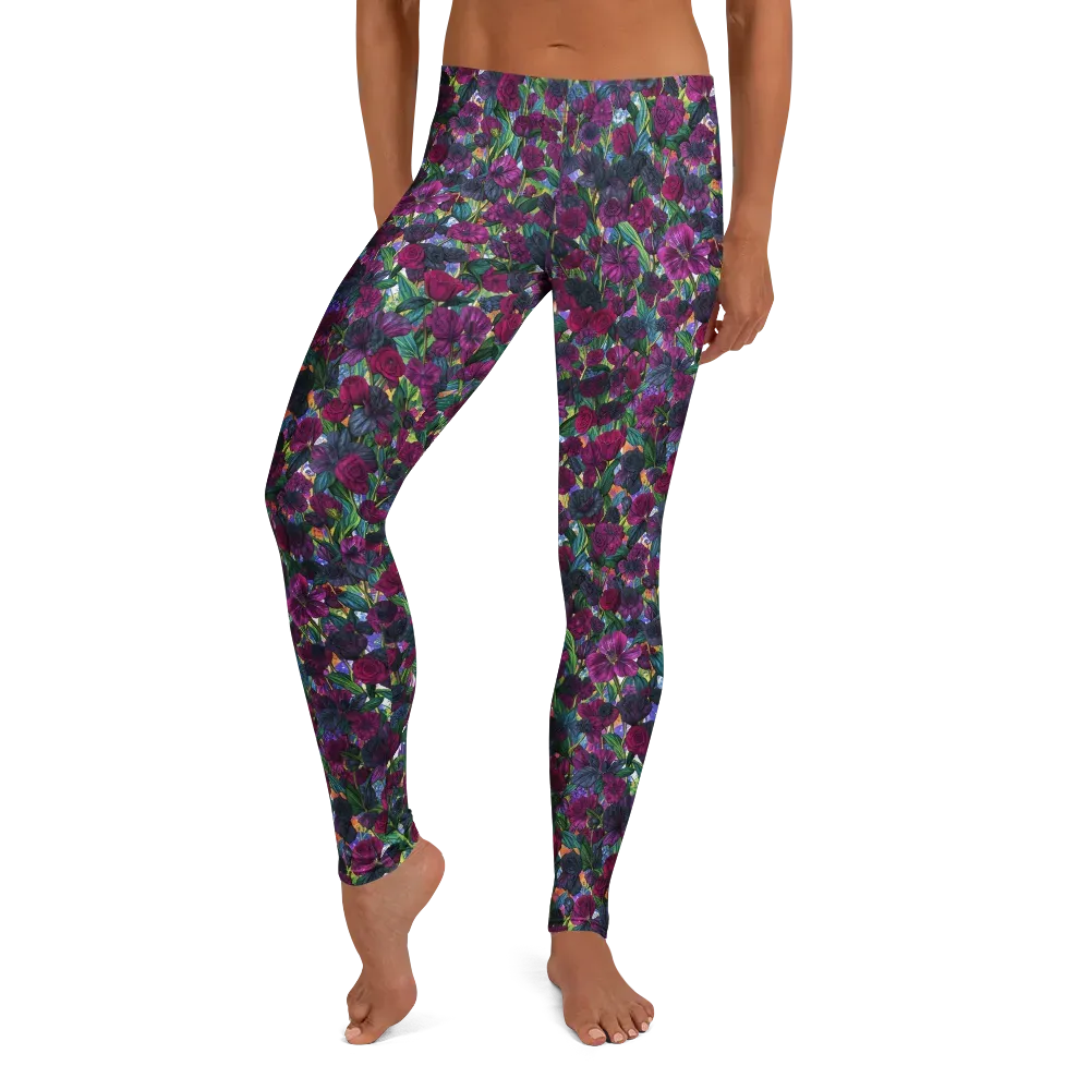 Midnight Floralia on Leggings — Front