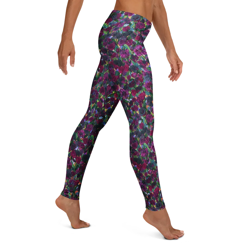 Midnight Floralia on Leggings — Right