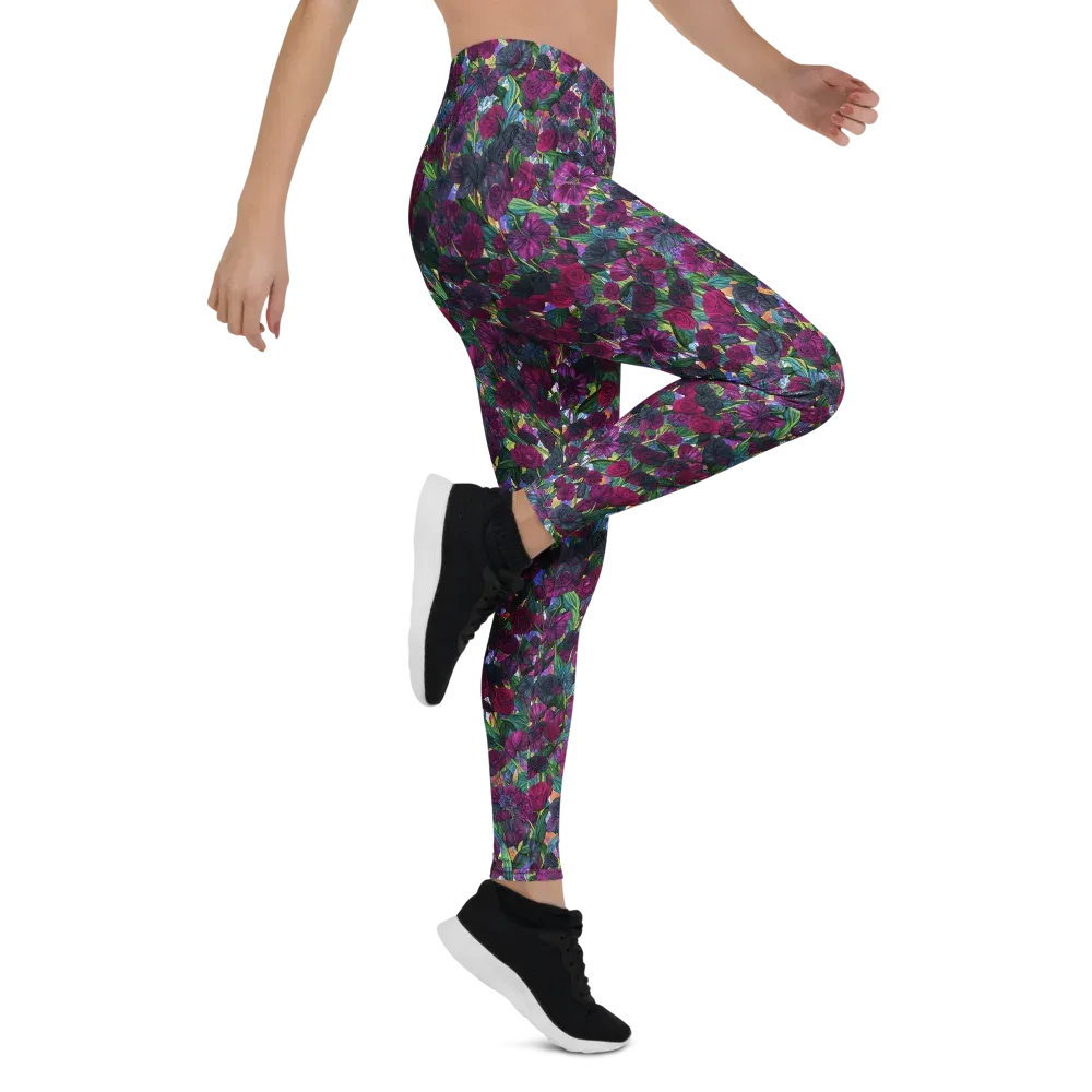 Midnight Floralia on Leggings — Right