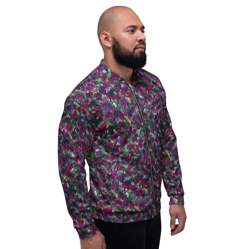 Midnight Floralia on Bomber Jacket — Right