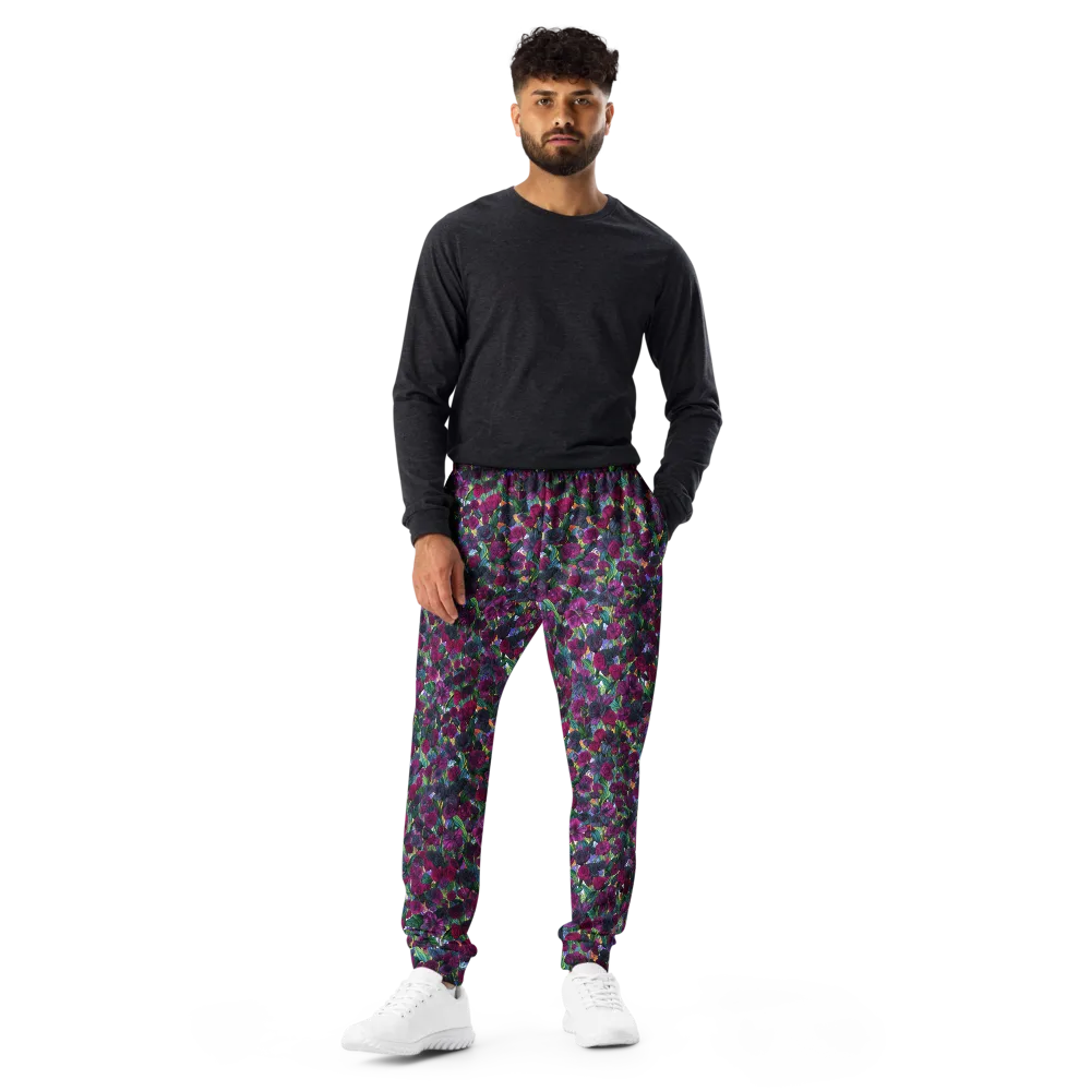 Midnight Floralia on Men's Joggers — Front