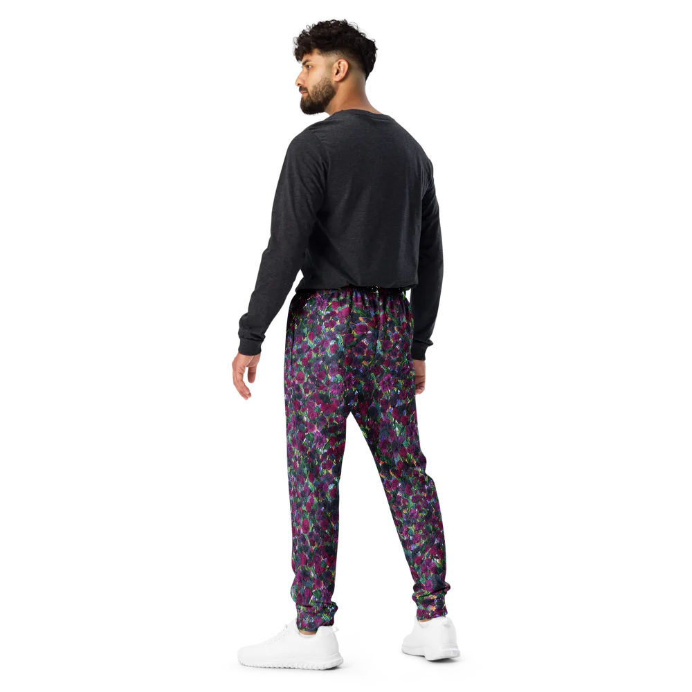 Midnight Floralia on Men's Joggers — Back