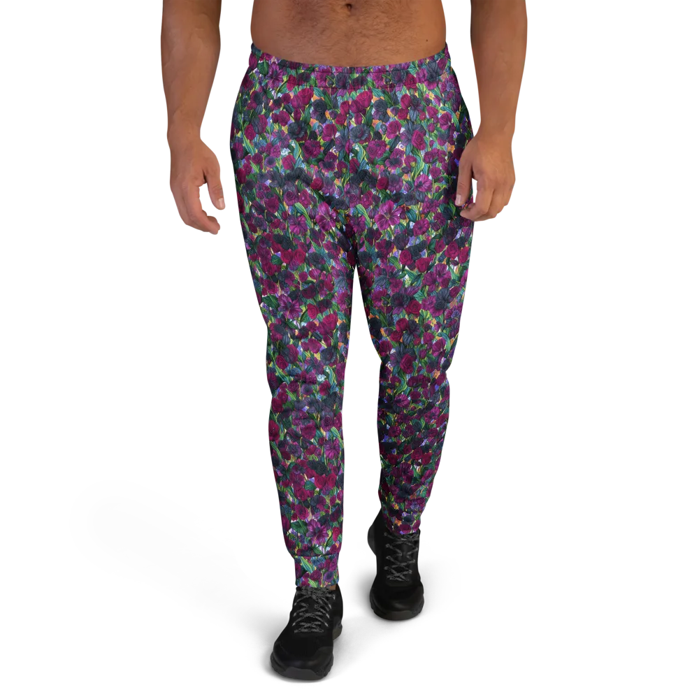 Midnight Floralia on Men's Joggers — Front